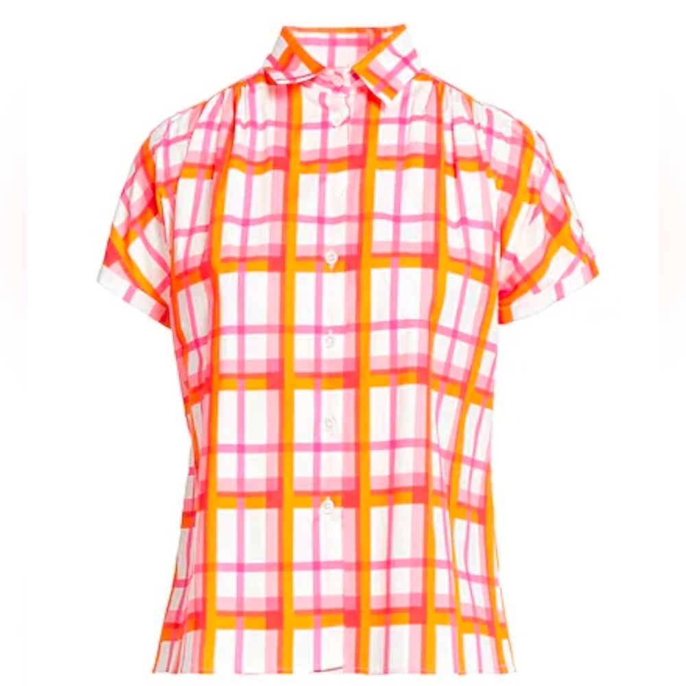 ❤️ NWOT! CALIBAN PLAID POPLIN BUTTON DOWN SHIRT / TOP, 6